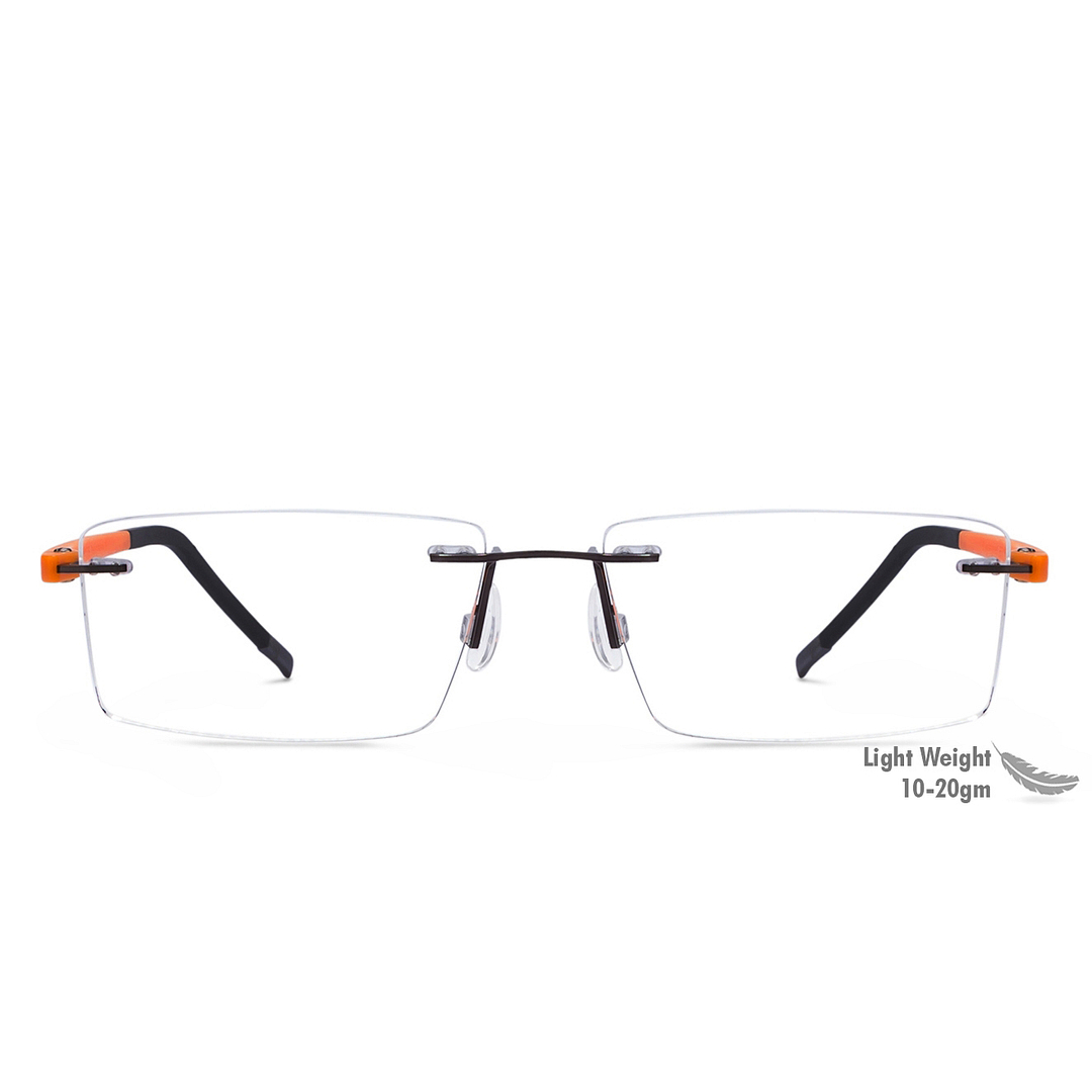 Lenskart Lenskart TOI Special: Gunmetal Orange Black Rimless Rectangle Lenskart TOI Special OTHERS VC E10224-C6 left side