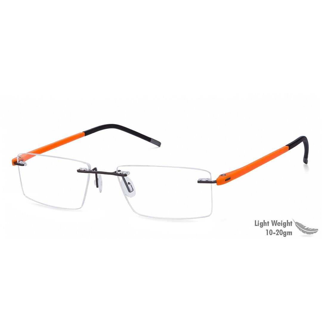 Lenskart Lenskart TOI Special: Gunmetal Orange Black Rimless Rectangle Lenskart TOI Special OTHERS VC E10224-C6 right side