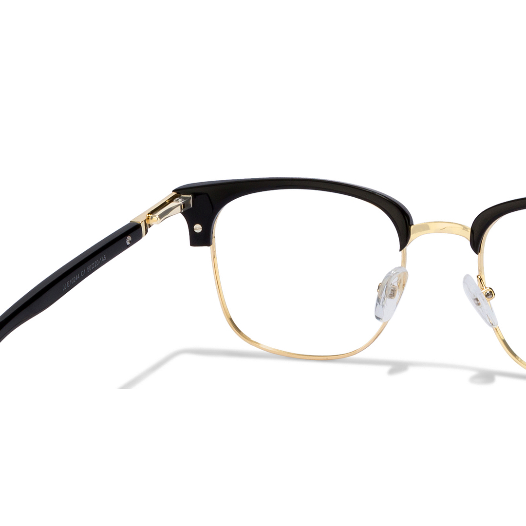 John Jacobs Screen Glasses Gold Full Rim Clubmaster left side