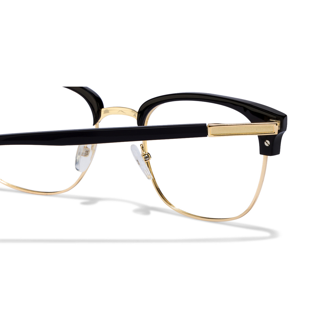 John Jacobs Screen Glasses Gold Full Rim Clubmaster right side