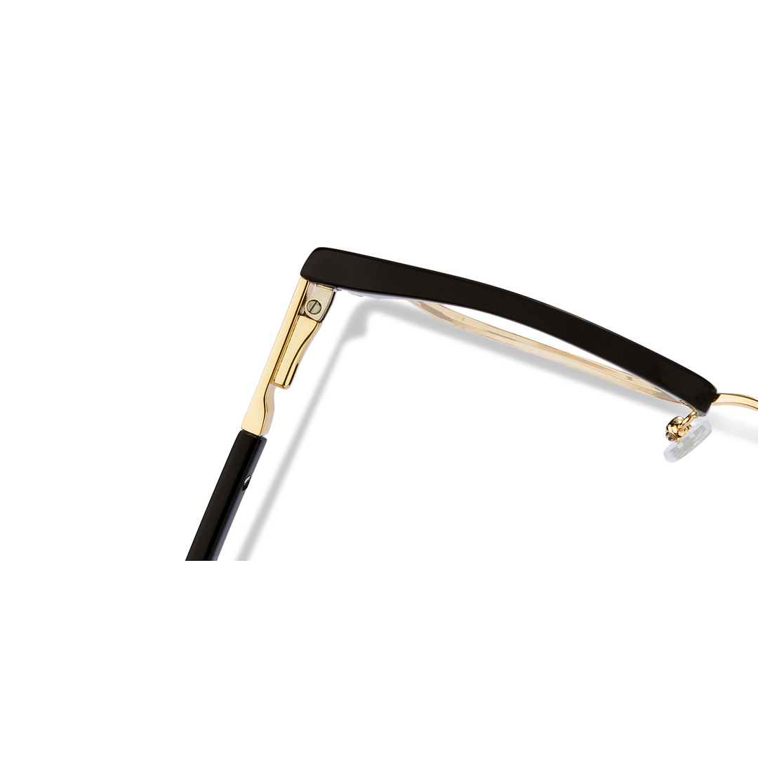 John Jacobs Screen Glasses Gold Full Rim Clubmaster left side