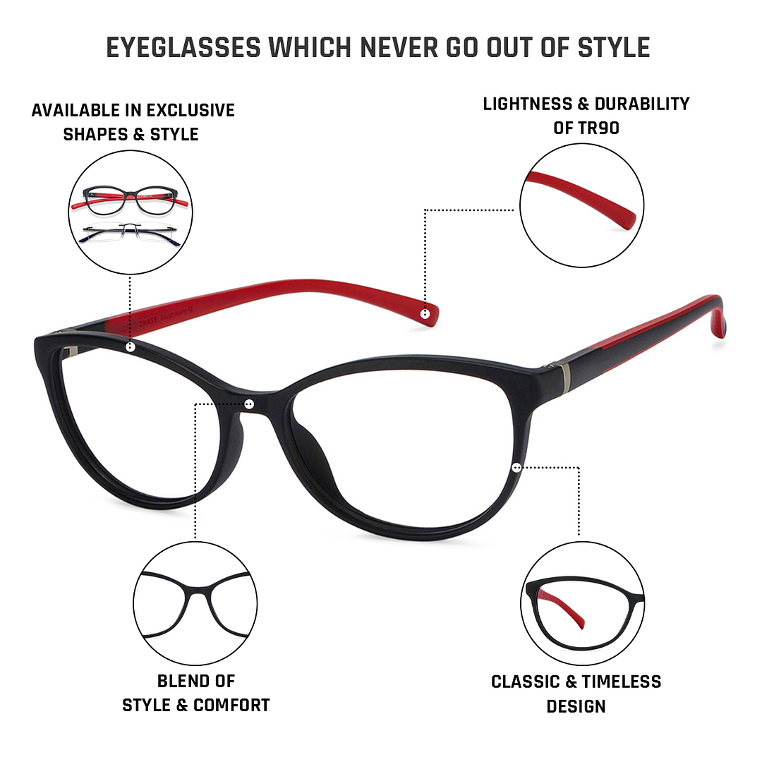 Lenskart Air Online Black Full Rim Cat Eye right side