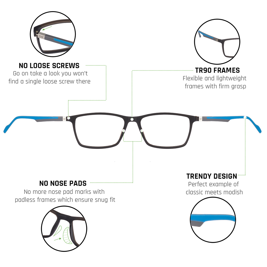 Lenskart Air Online Light Gray Full Rim Rectangle right side