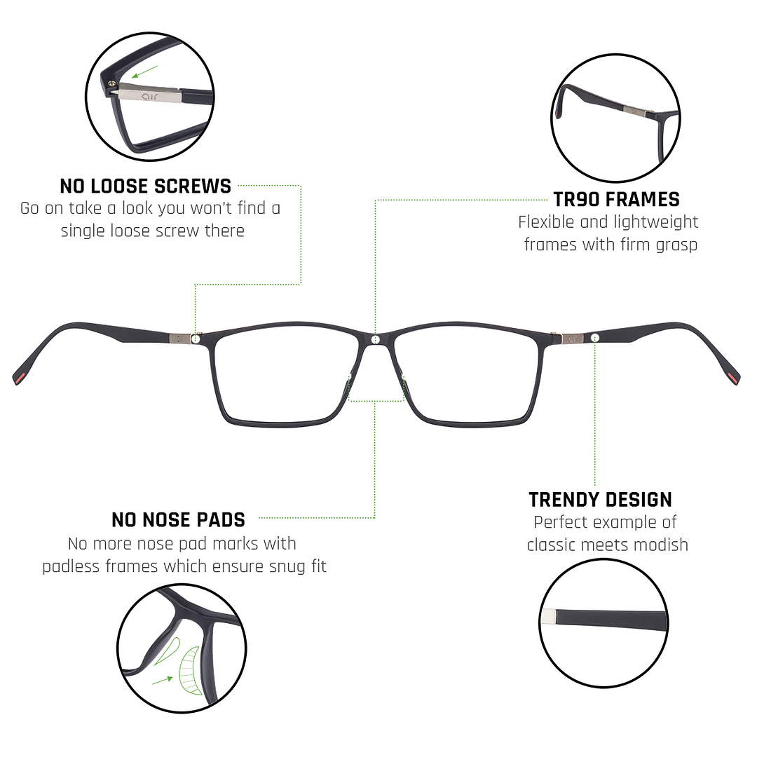 Lenskart Air Online Black Full Rim Rectangle right side