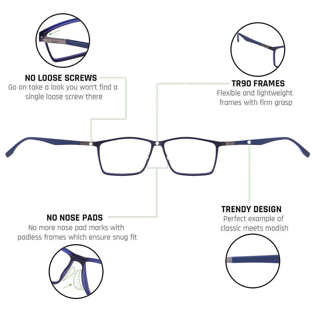 Lenskart Air Online Sky Blue Full Rim Rectangle right side