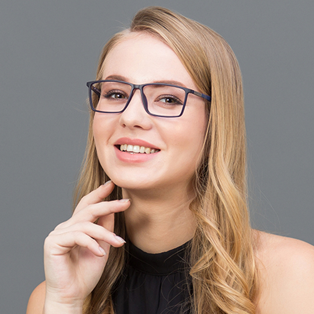 Lenskart Air Online Sky Blue Full Rim Rectangle left side