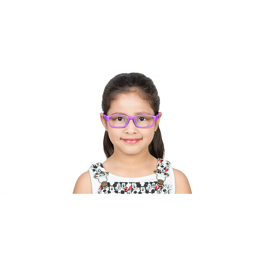 Lenskart Kids Glasses: Lenskart TOI Special: Purple Sea Green Full Rim Rectangle Lenskart TOI Special Kids FLEX VC E10263-C4 right side