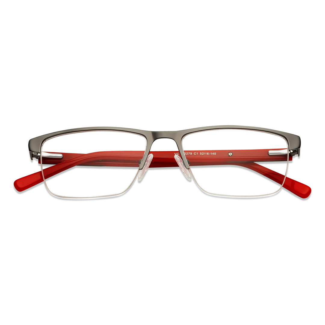 Vincent Chase Online Mid Gunmetal Half Rim Rectangle right side