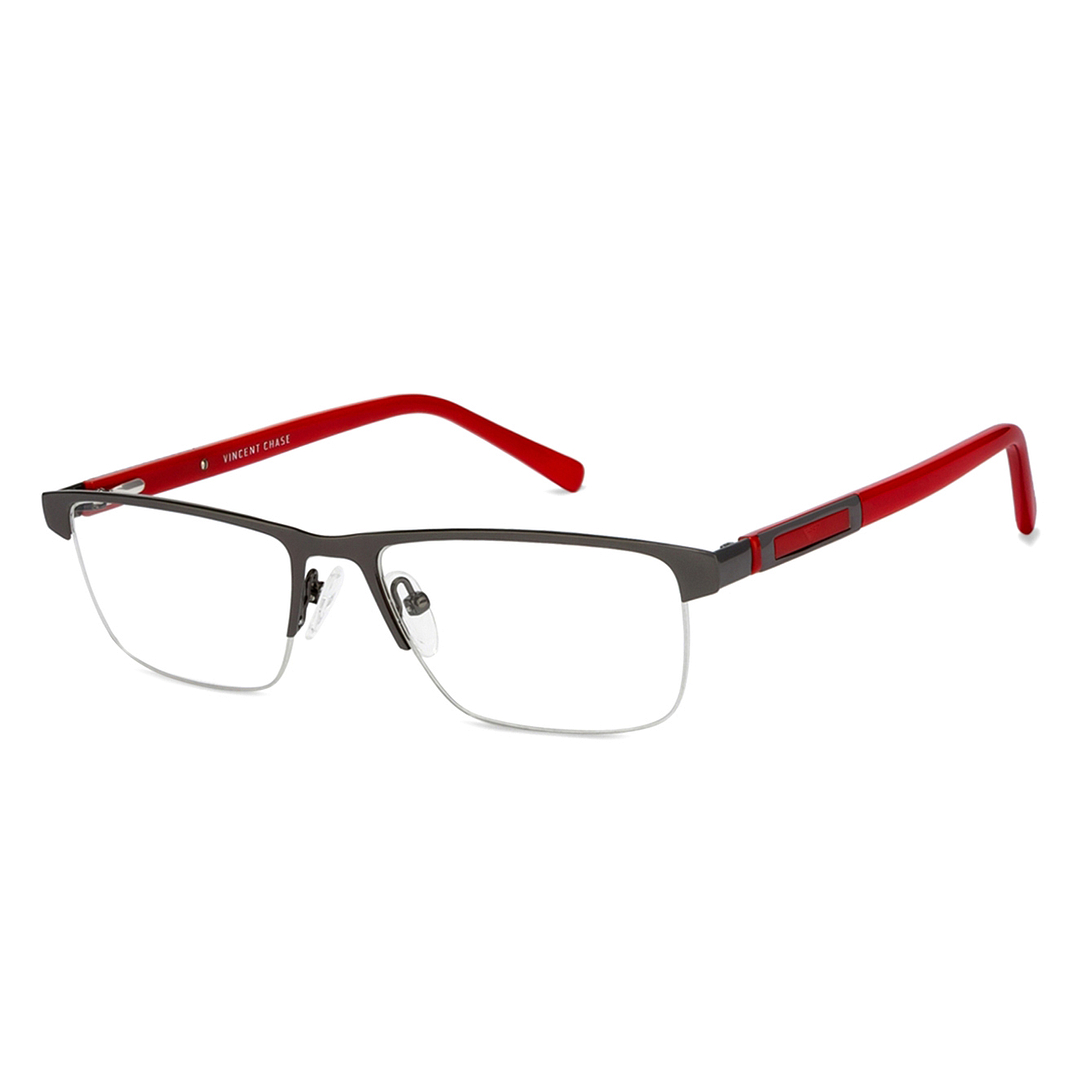 Vincent Chase Online Mid Gunmetal Half Rim Rectangle left side