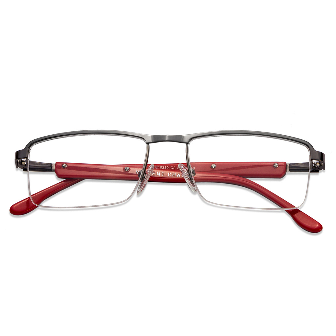 Vincent Chase Online Mid Gunmetal Half Rim Rectangle left side