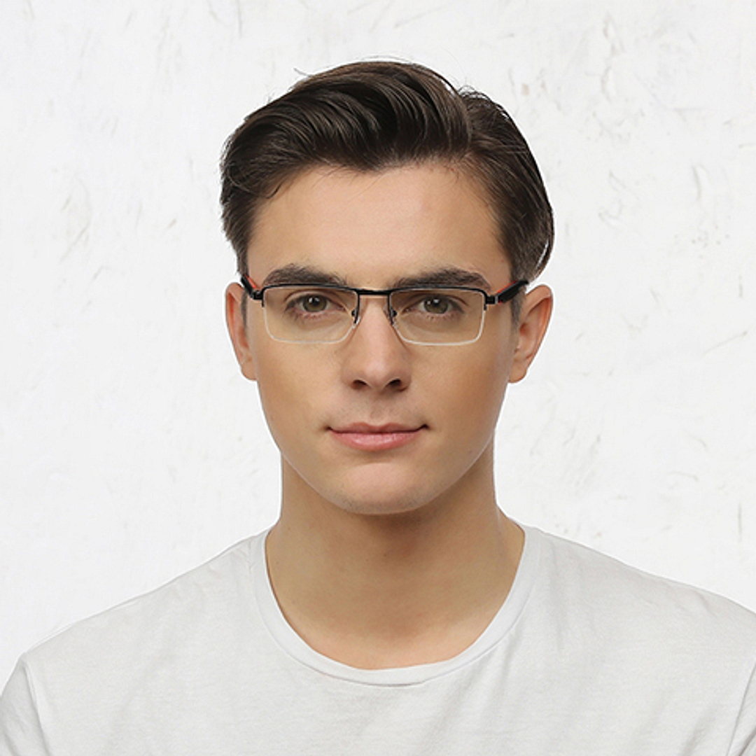 Vincent Chase Online Mid Gunmetal Half Rim Rectangle right side