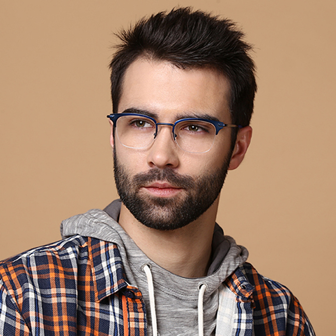 Vincent Chase Online Sky Blue Half Rim Square left side