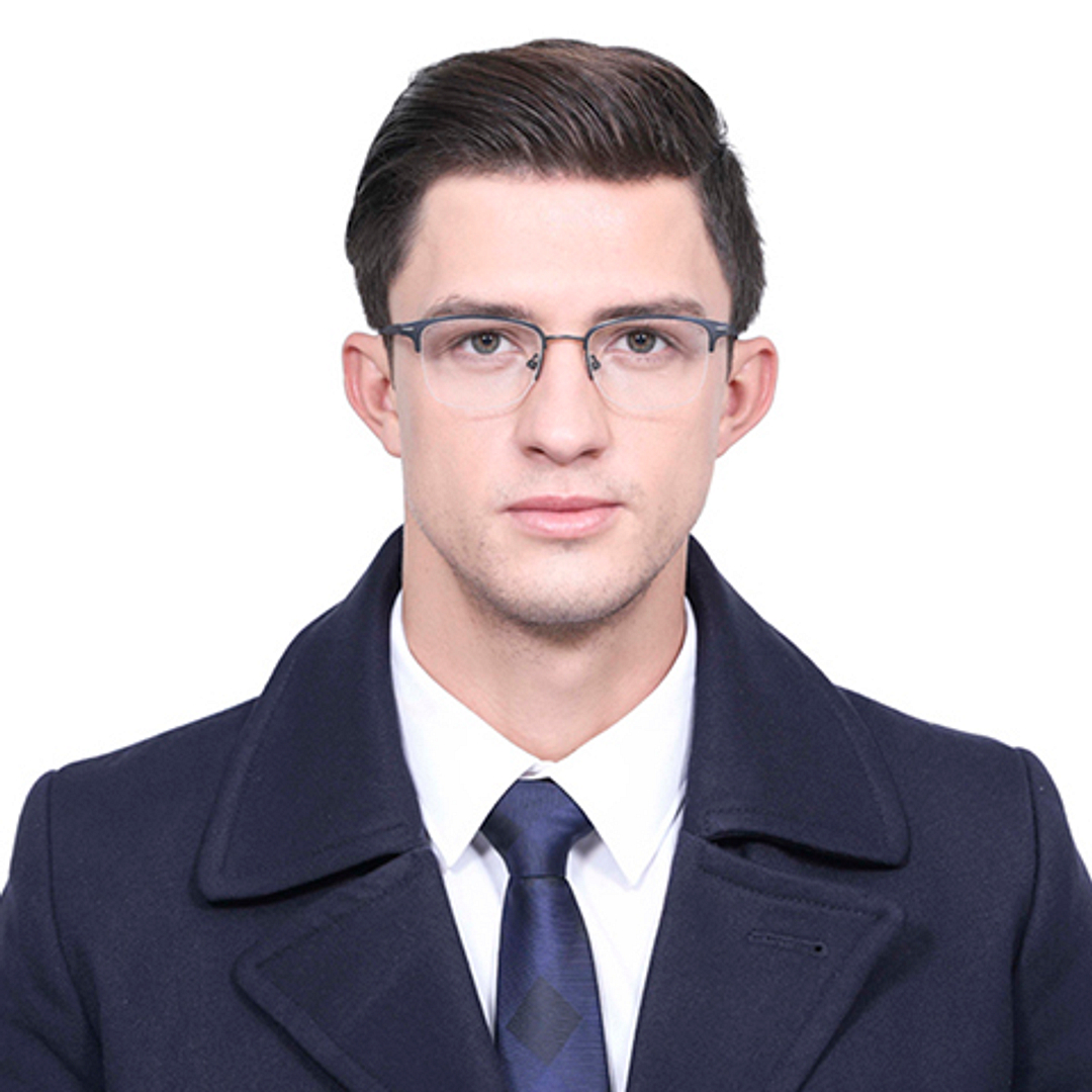 Vincent Chase Online Mid Gunmetal Half Rim Rectangle right side