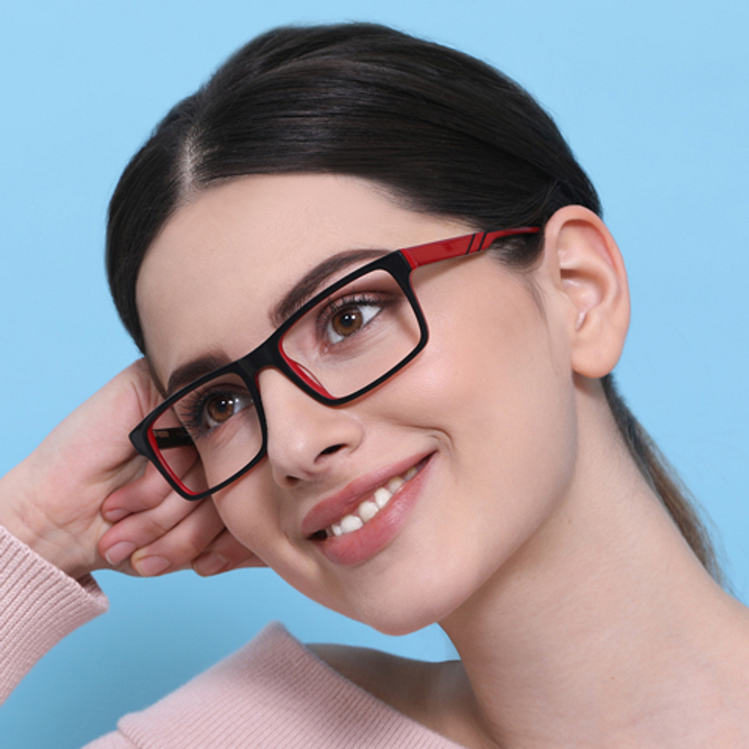 Vincent Chase Online Red Full Rim Rectangle left side