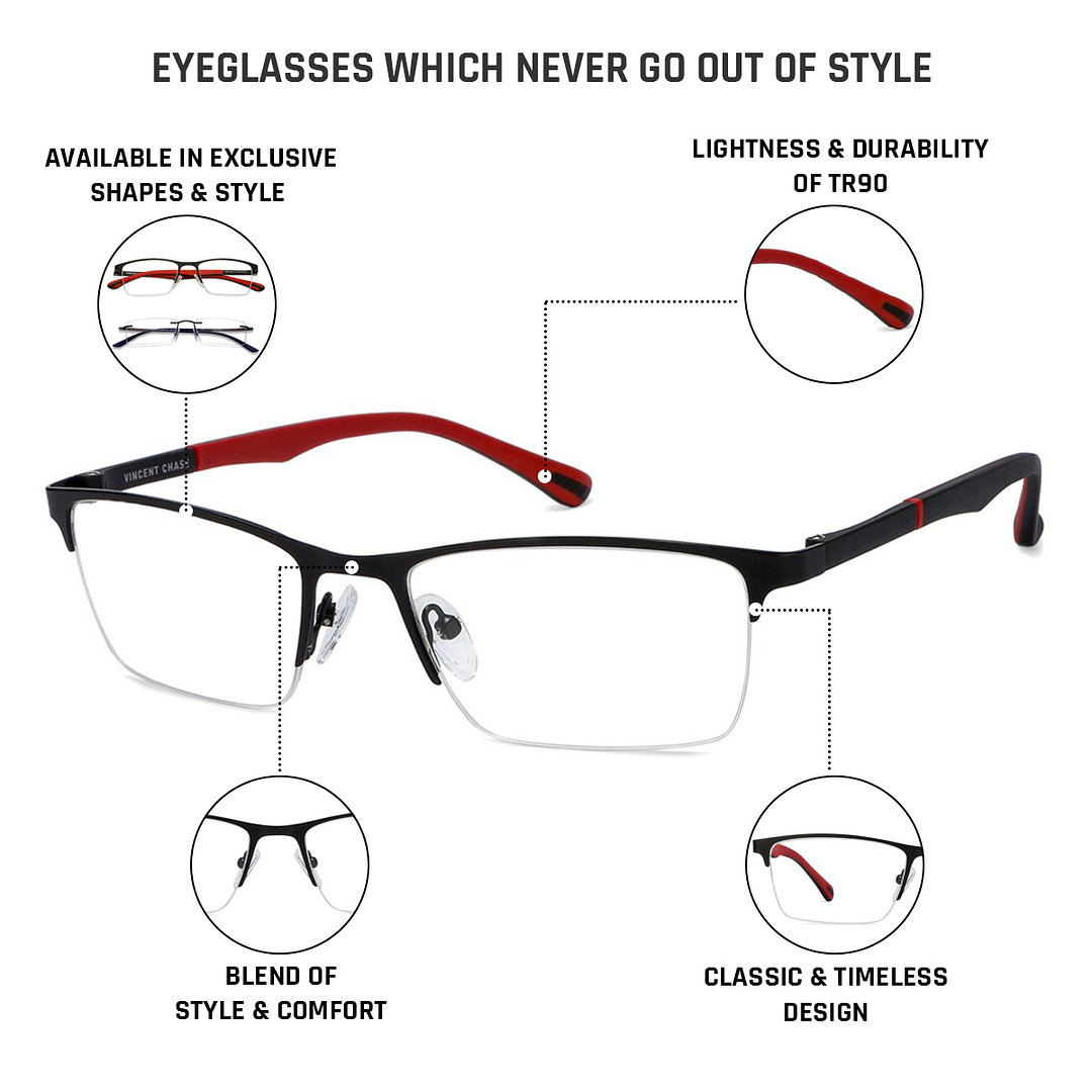 Lenskart Air Online Black Half Rim Rectangle right side