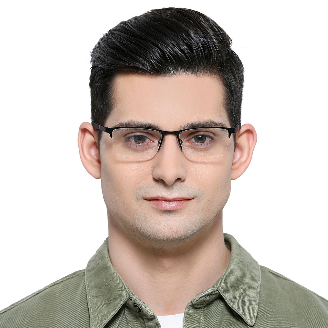 Lenskart Air Online Black Half Rim Rectangle left side