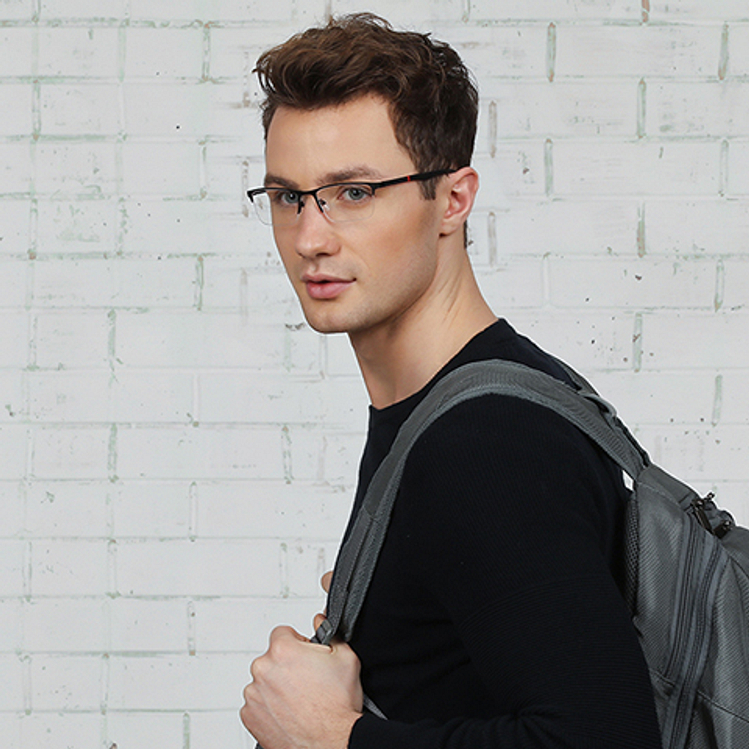 Lenskart Air Online Black Half Rim Rectangle right side