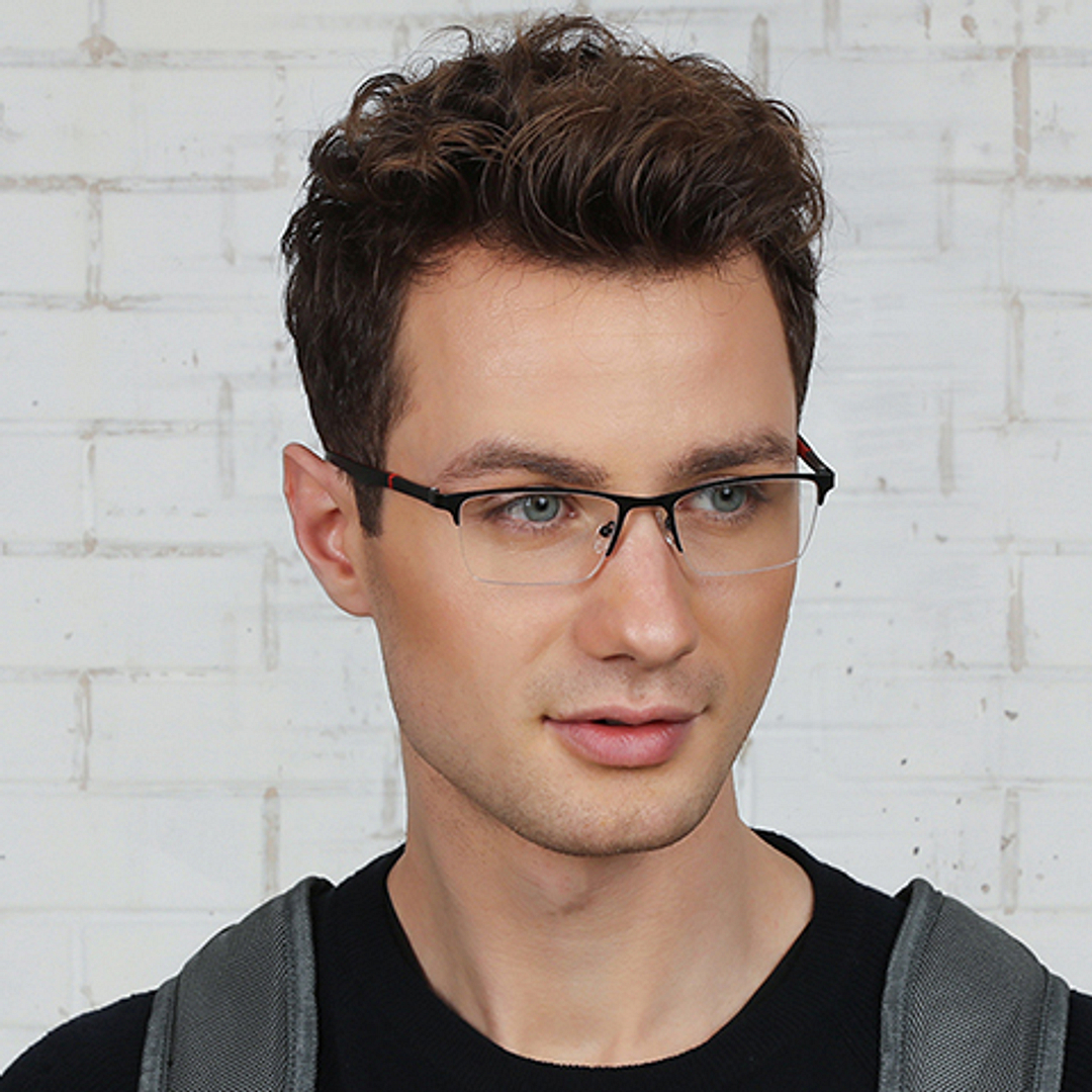 Lenskart Air Online Black Half Rim Rectangle left side