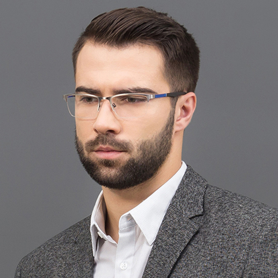 Lenskart Air Online Mid Gunmetal Half Rim Rectangle right side