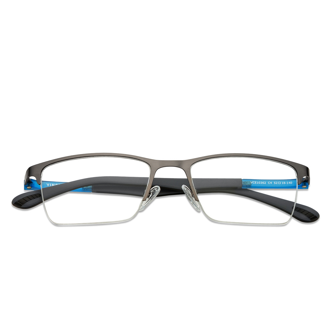 Lenskart Air Online Mid Gunmetal Half Rim Rectangle left side