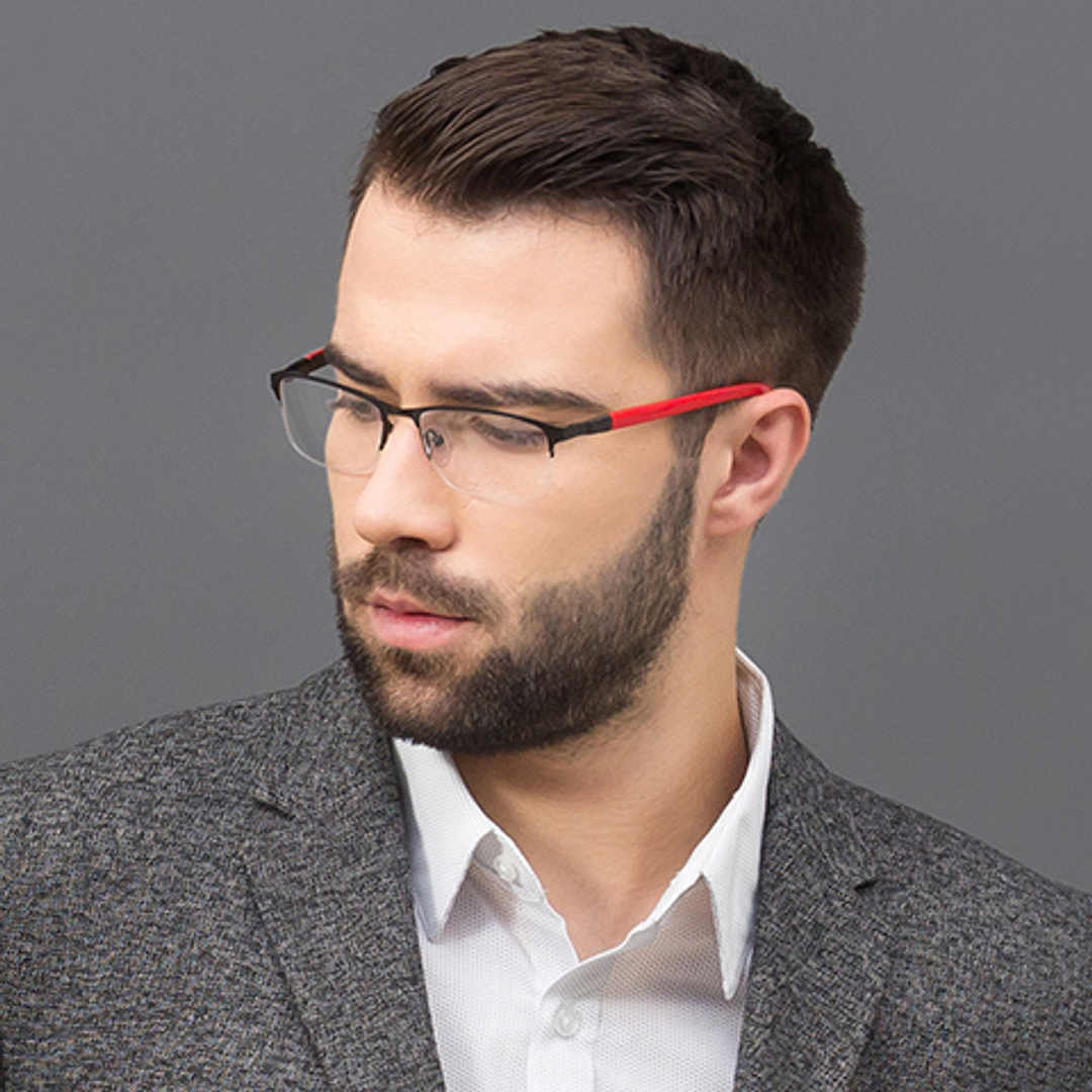 Vincent Chase Online Black Half Rim Rectangle left side