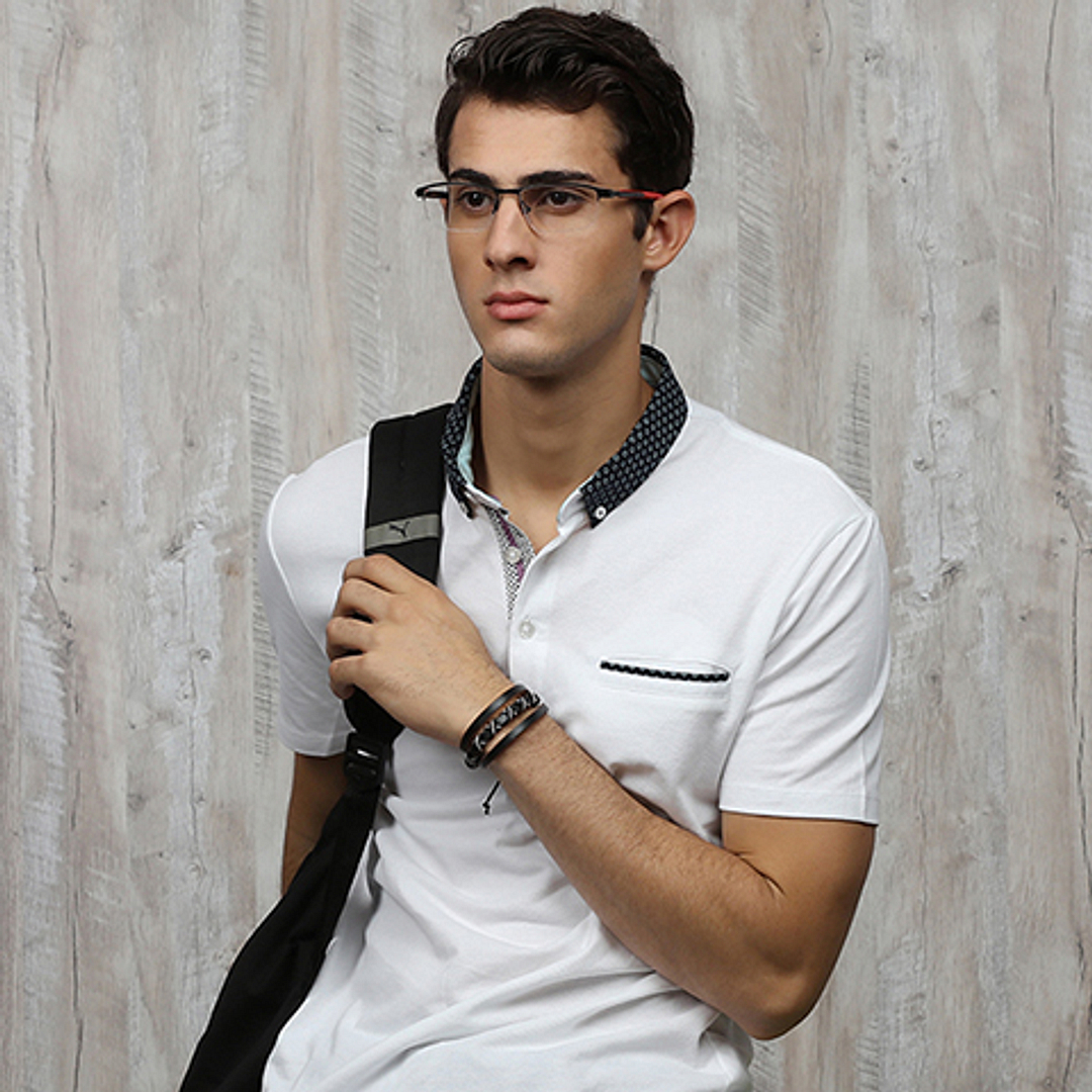 Vincent Chase Online Black Half Rim Rectangle left side