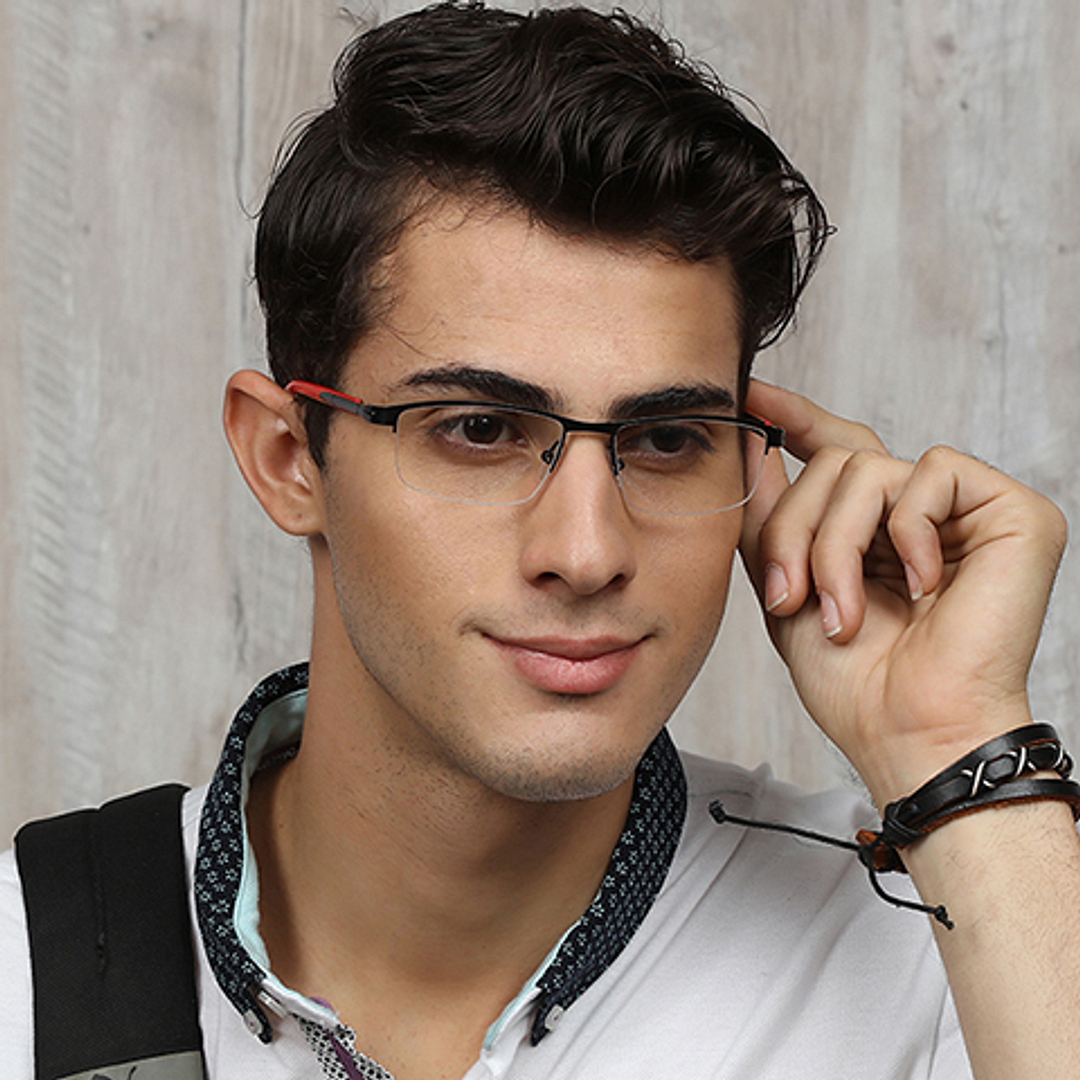 Vincent Chase Online Black Half Rim Rectangle right side