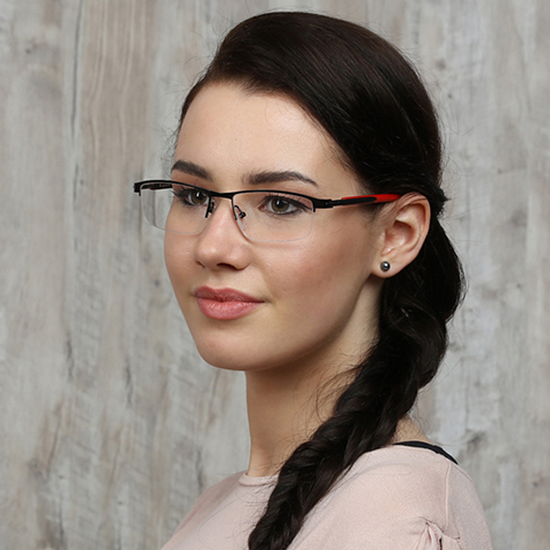 Vincent Chase Online Black Half Rim Rectangle left side