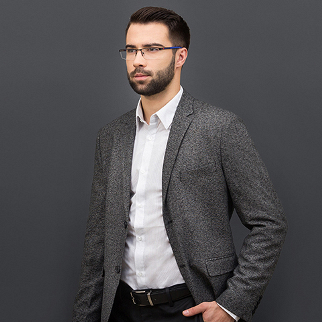 Vincent Chase Online Black Half Rim Rectangle left side