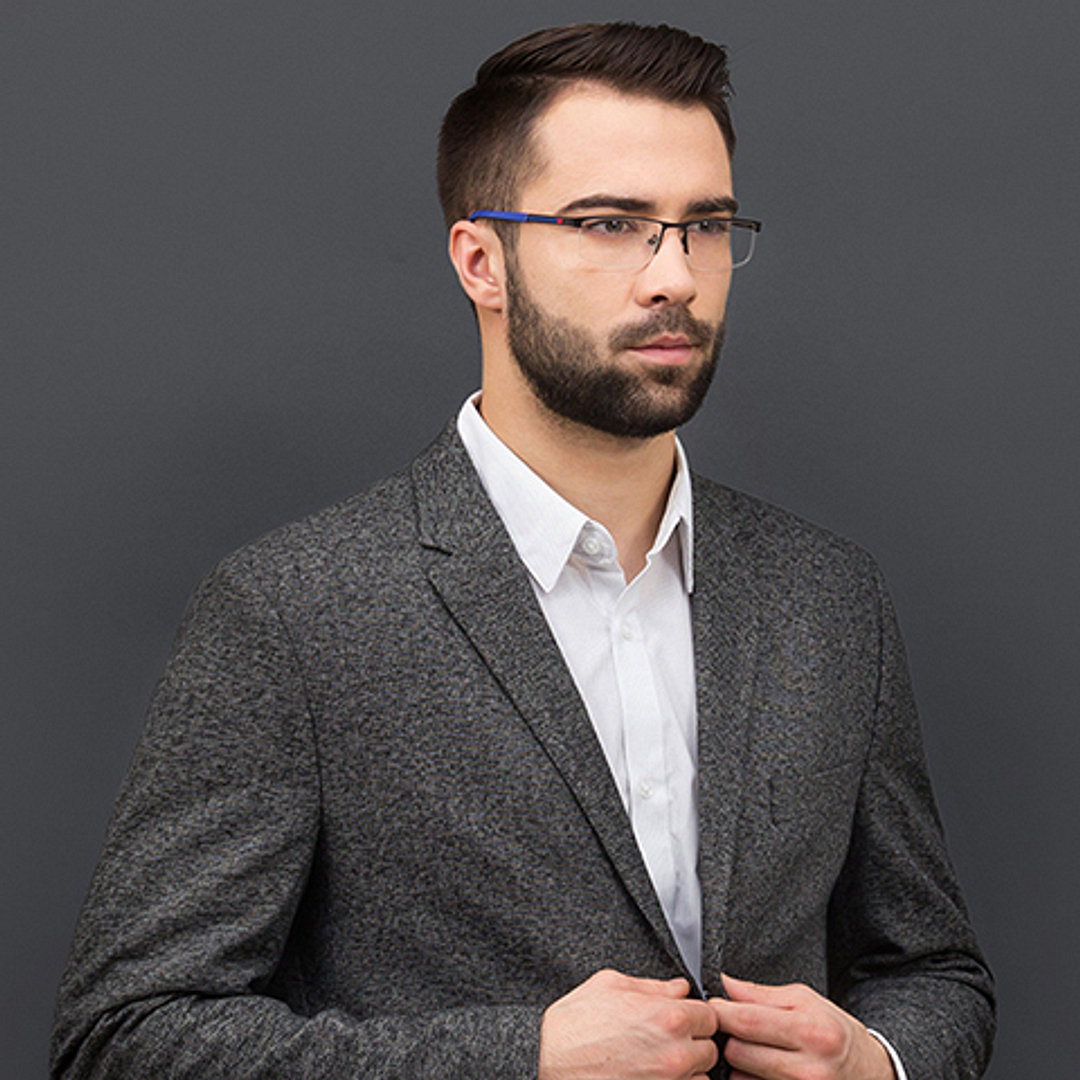 Vincent Chase Online Black Half Rim Rectangle right side