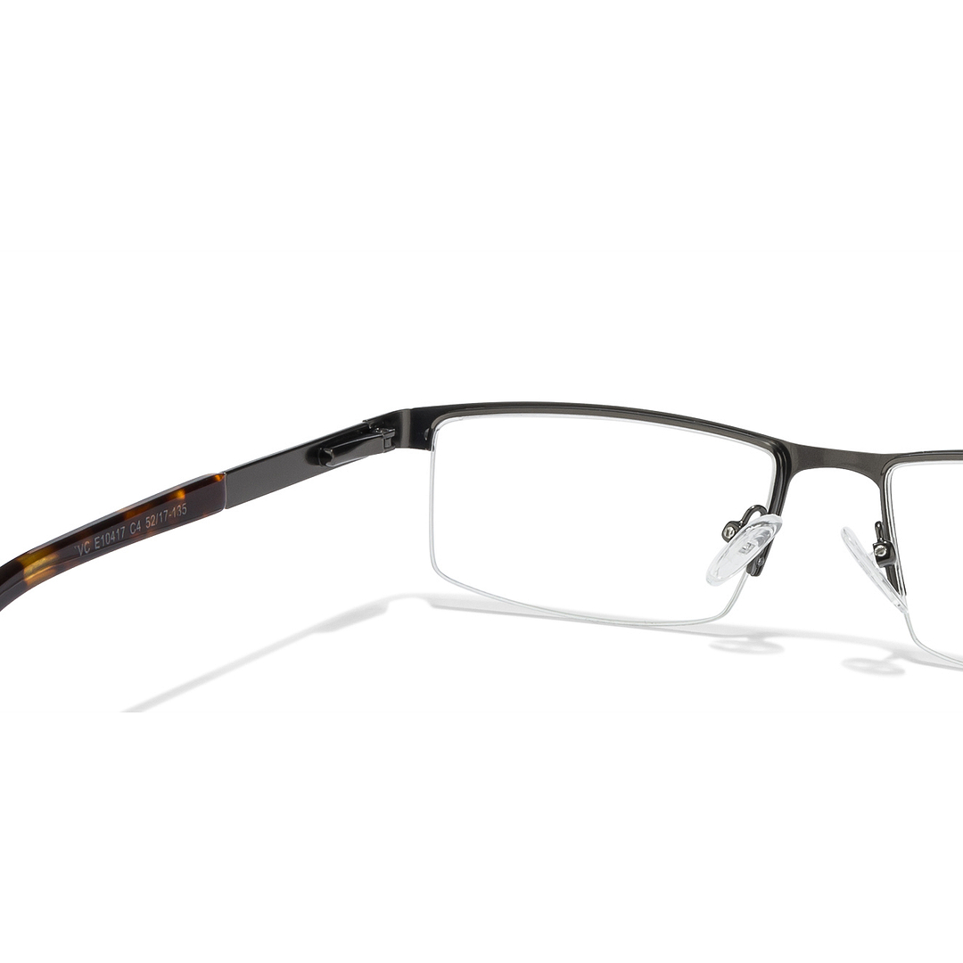 Vincent Chase Online Mid Gunmetal Half Rim Rectangle left side