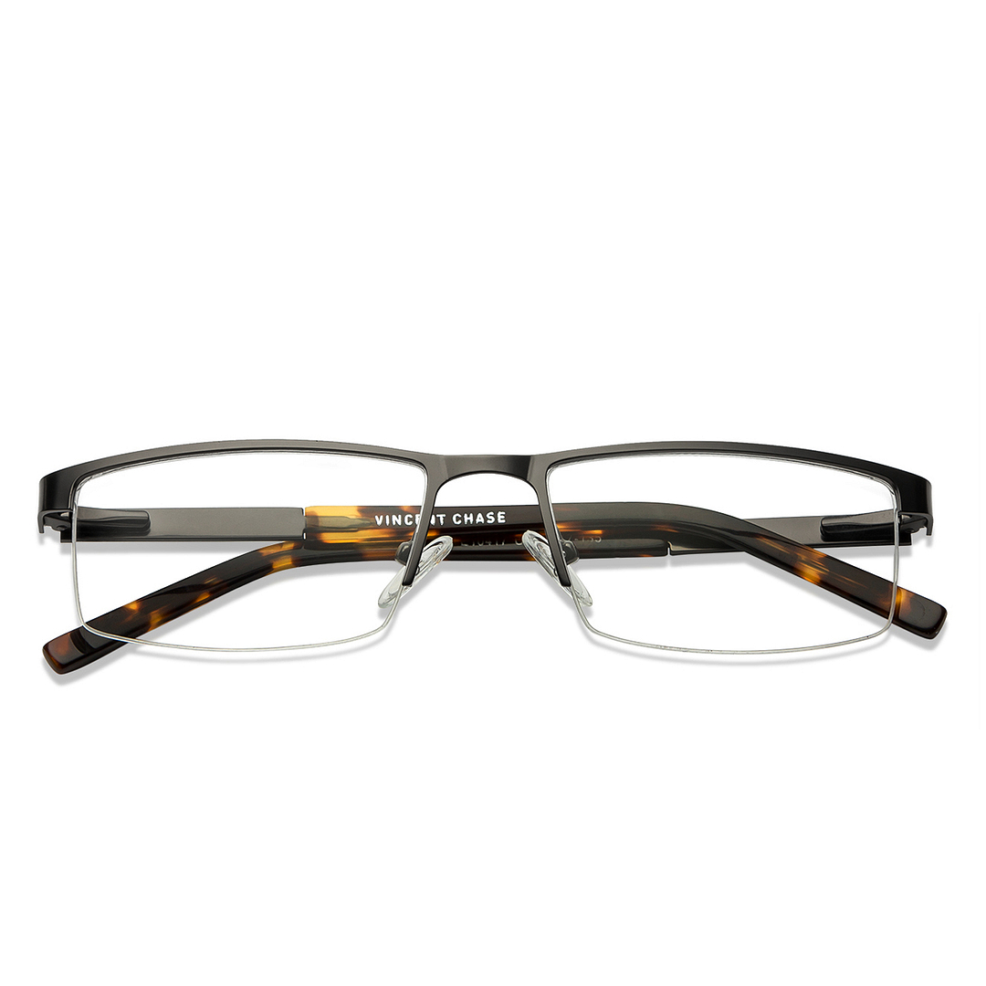 Vincent Chase Online Mid Gunmetal Half Rim Rectangle right side