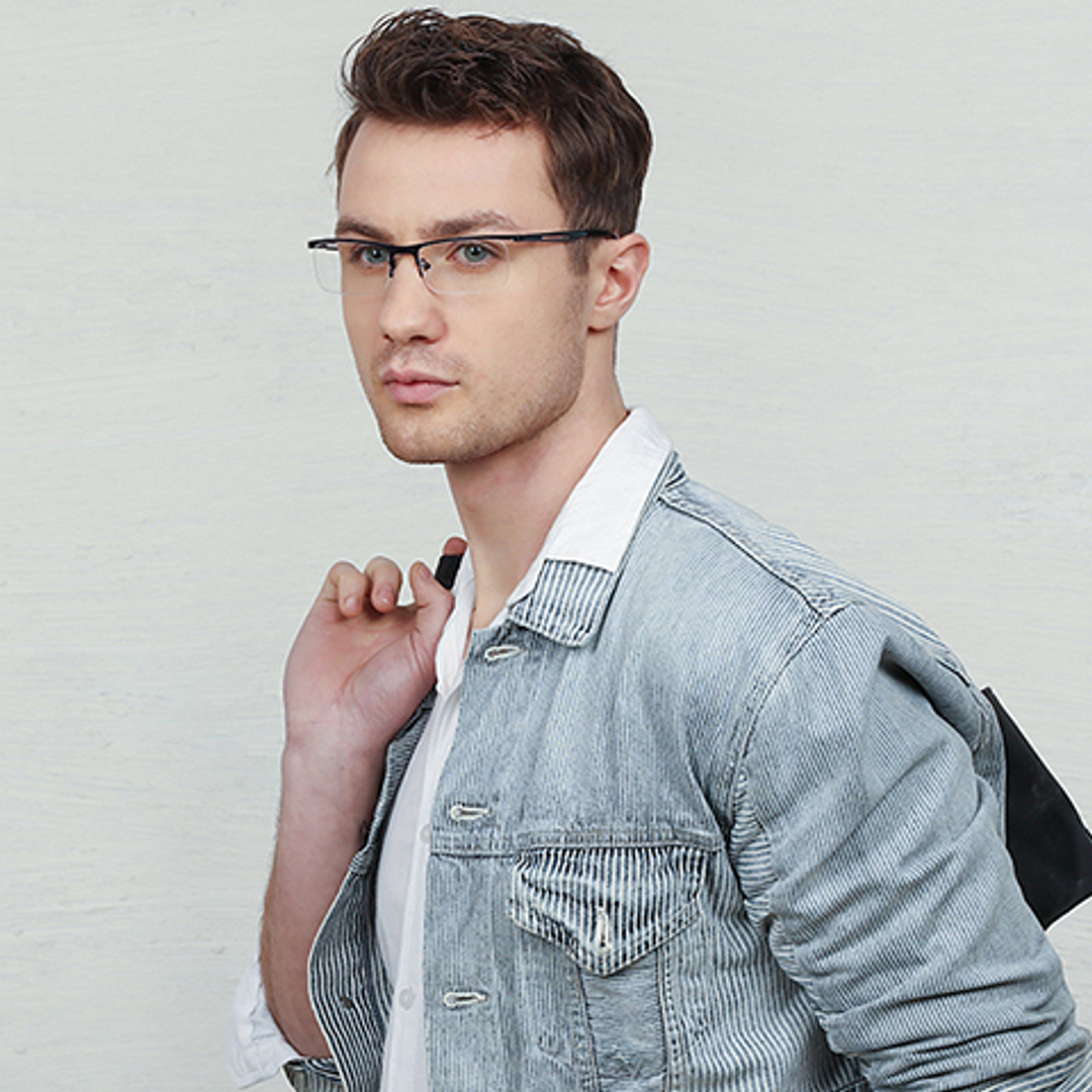 Vincent Chase Online Sky Blue Half Rim Rectangle right side