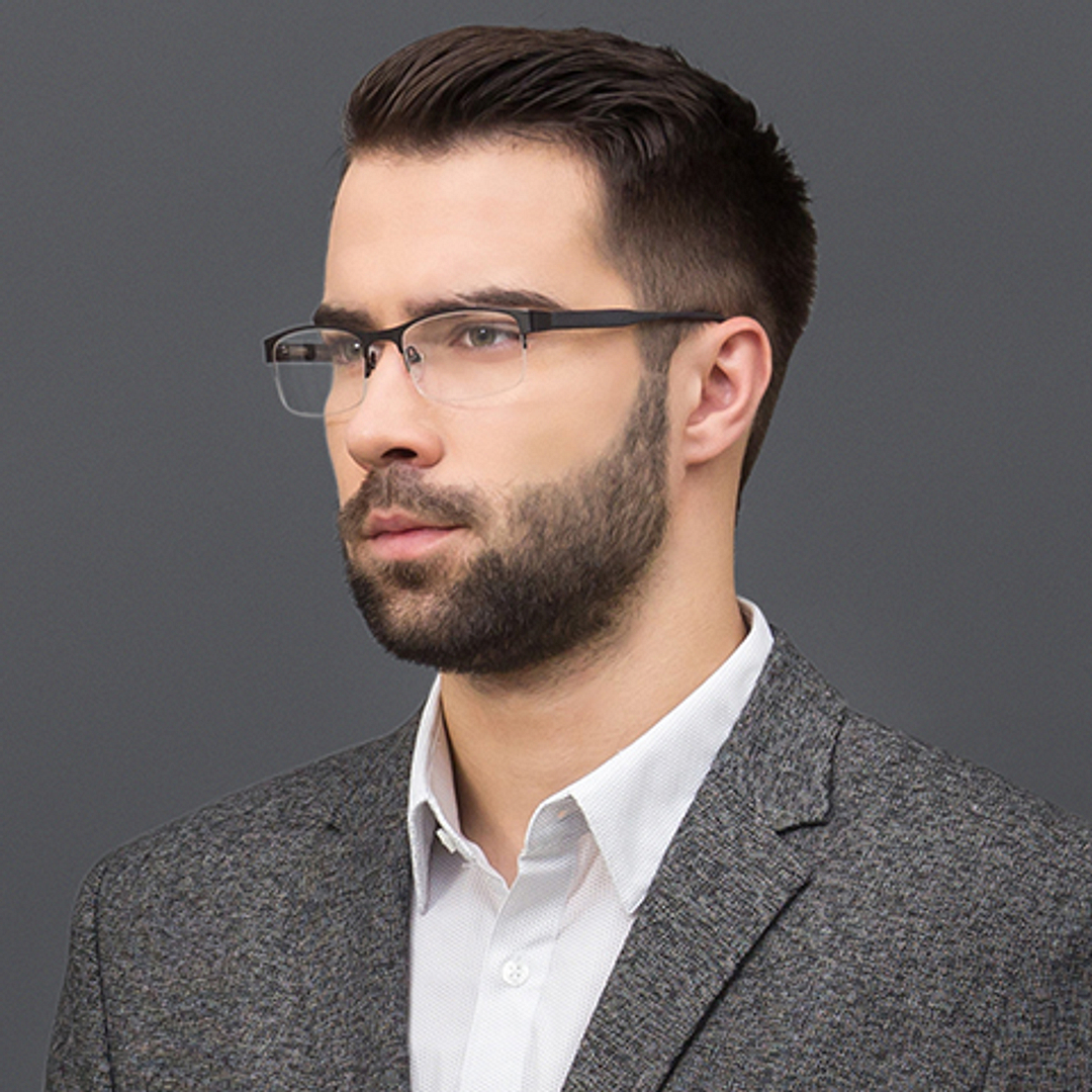Vincent Chase Online Black Half Rim Rectangle left side