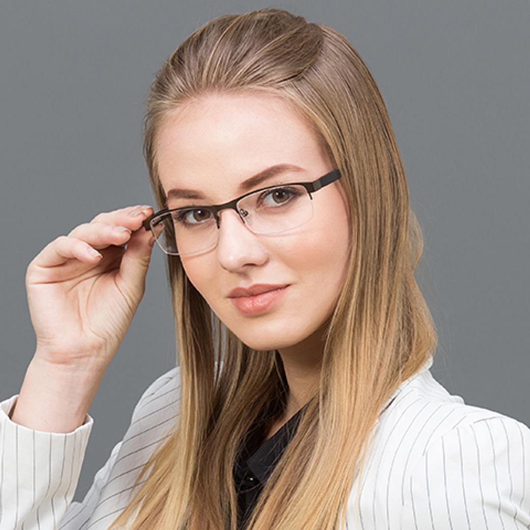 Vincent Chase Online Light Brown Half Rim Rectangle right side