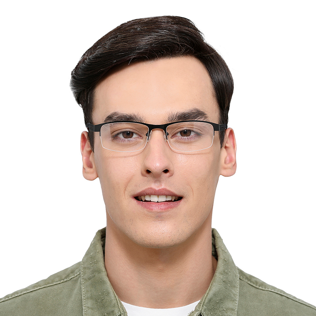Vincent Chase Online Black Half Rim Rectangle left side
