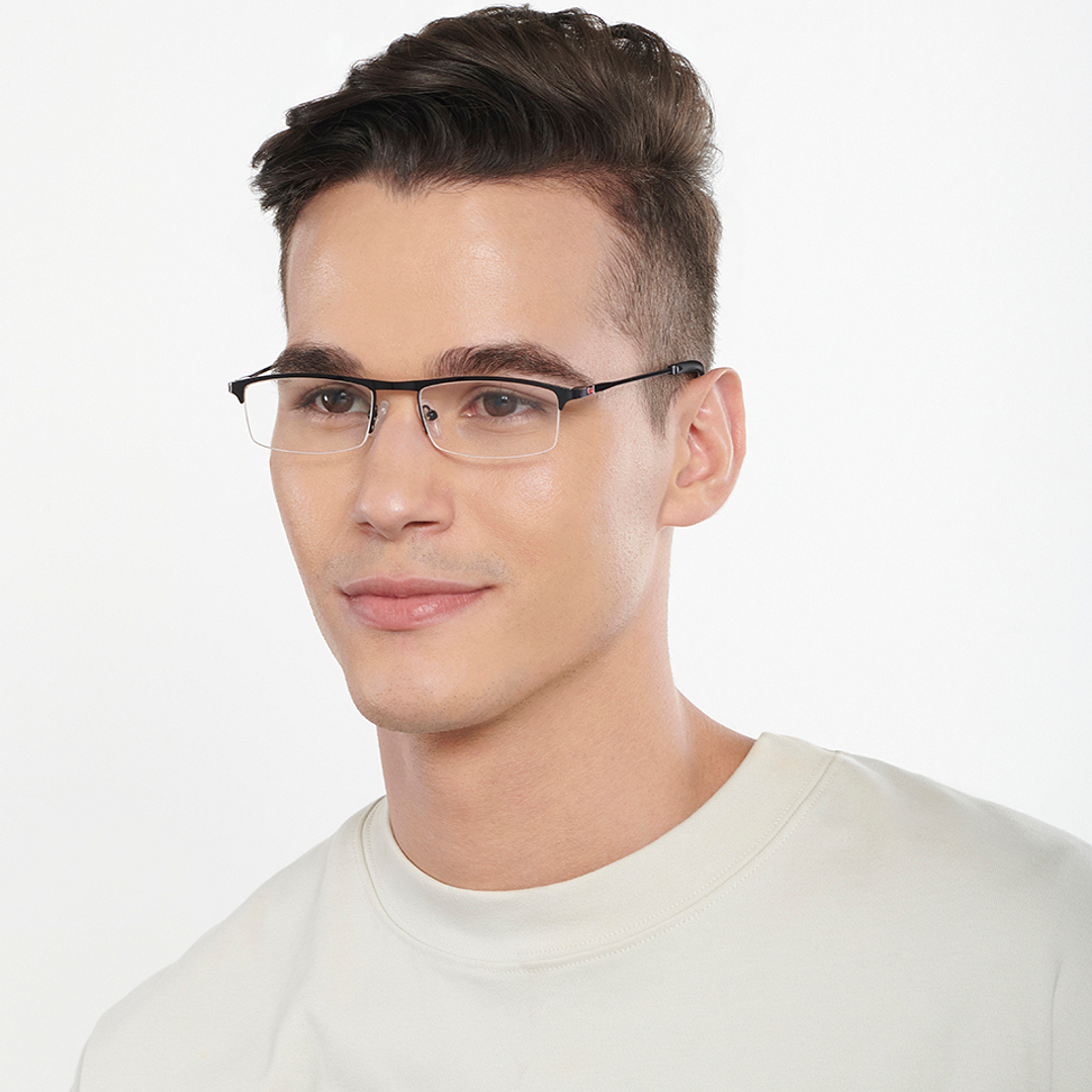 Vincent Chase Online Black Half Rim Rectangle left side
