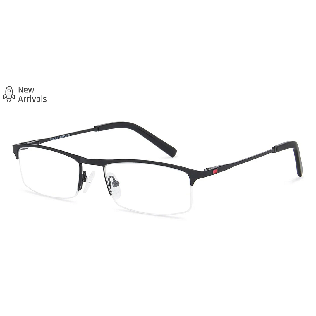 Vincent Chase Black Half Rim Rectangle left side