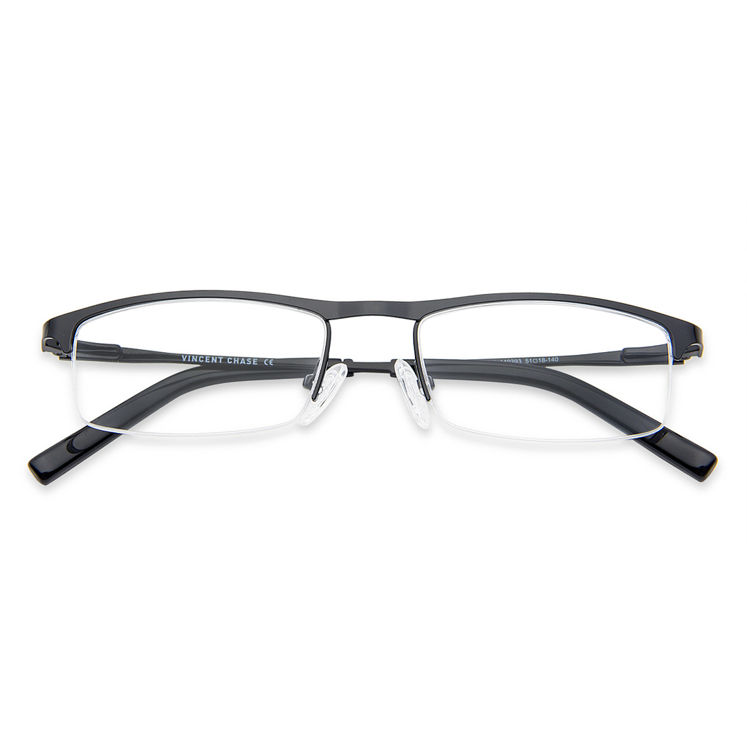 Vincent Chase Black Half Rim Rectangle left side