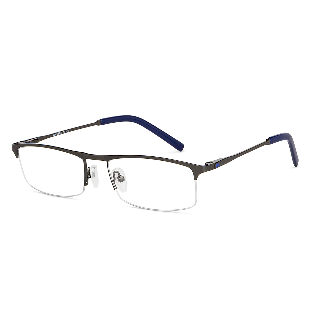 Vincent Chase Online Mid Gunmetal Half Rim Rectangle right side