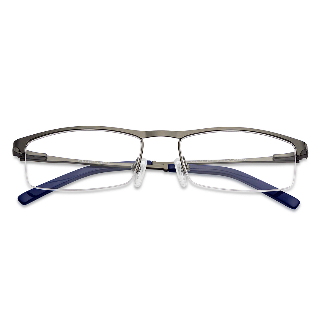 Vincent Chase Online Mid Gunmetal Half Rim Rectangle left side