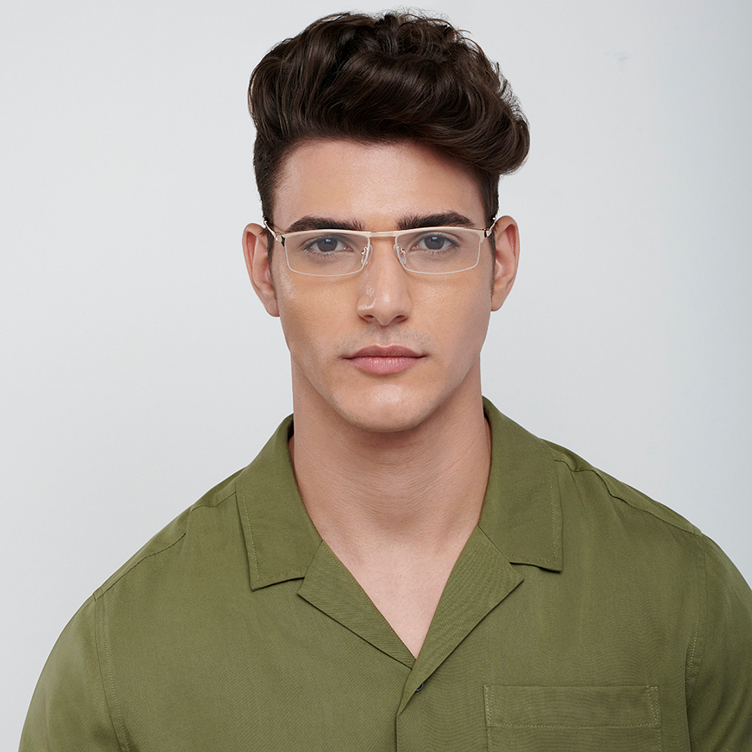 Vincent Chase Online Gold Half Rim Rectangle left side