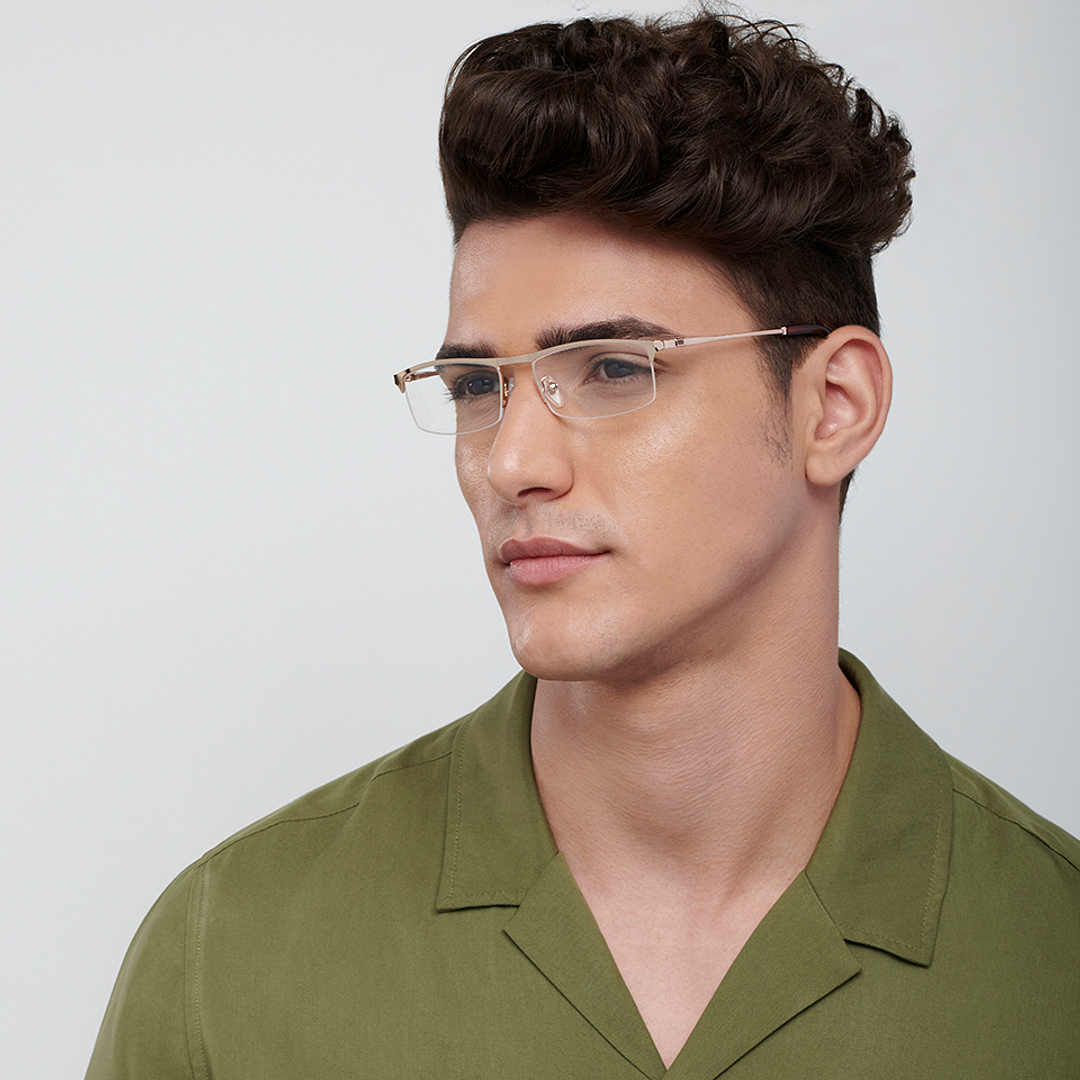 Vincent Chase Online Gold Half Rim Rectangle right side