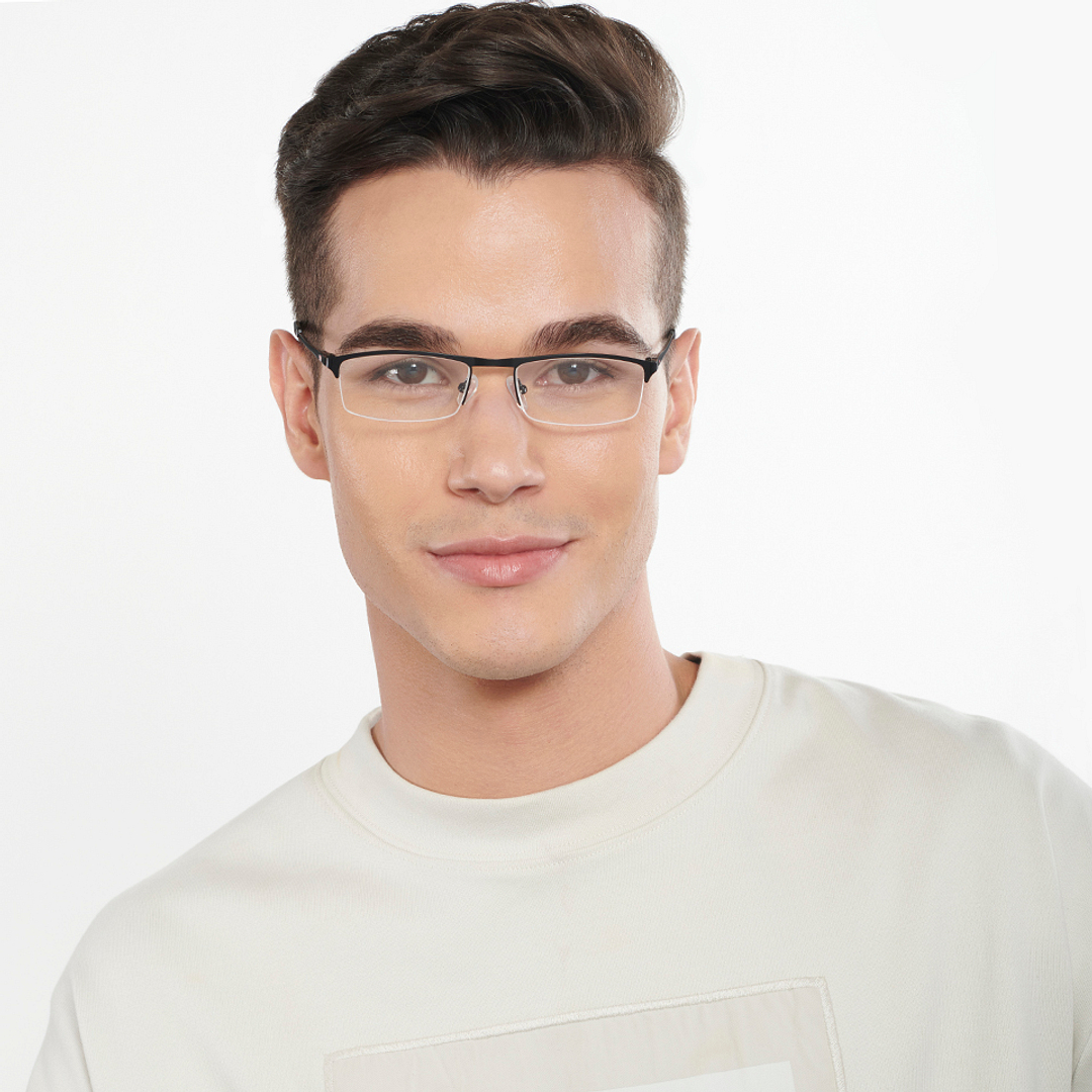 Vincent Chase Black Half Rim Rectangle right side