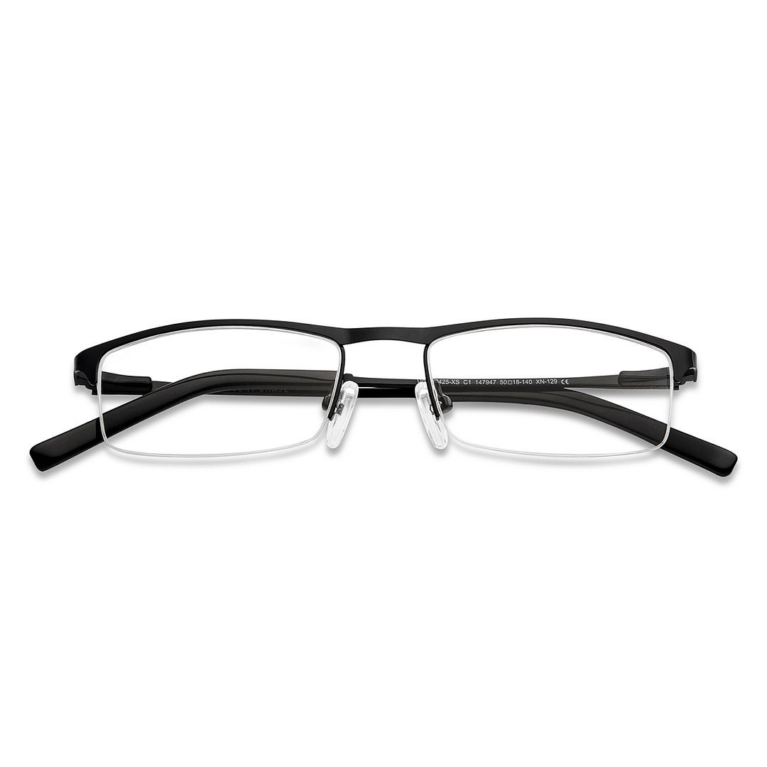 Vincent Chase Black Half Rim Rectangle left side