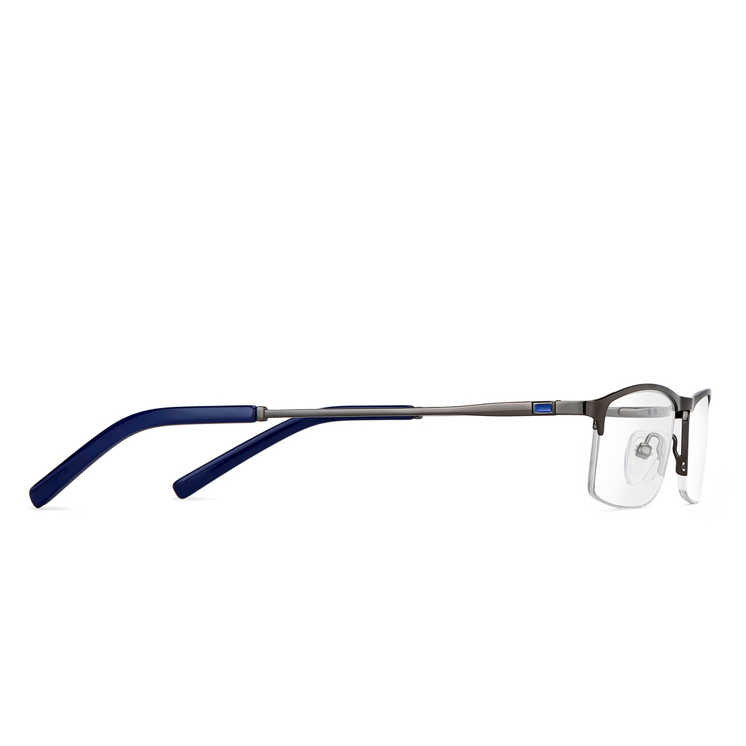 Vincent Chase Online Mid Gunmetal Half Rim Rectangle left side