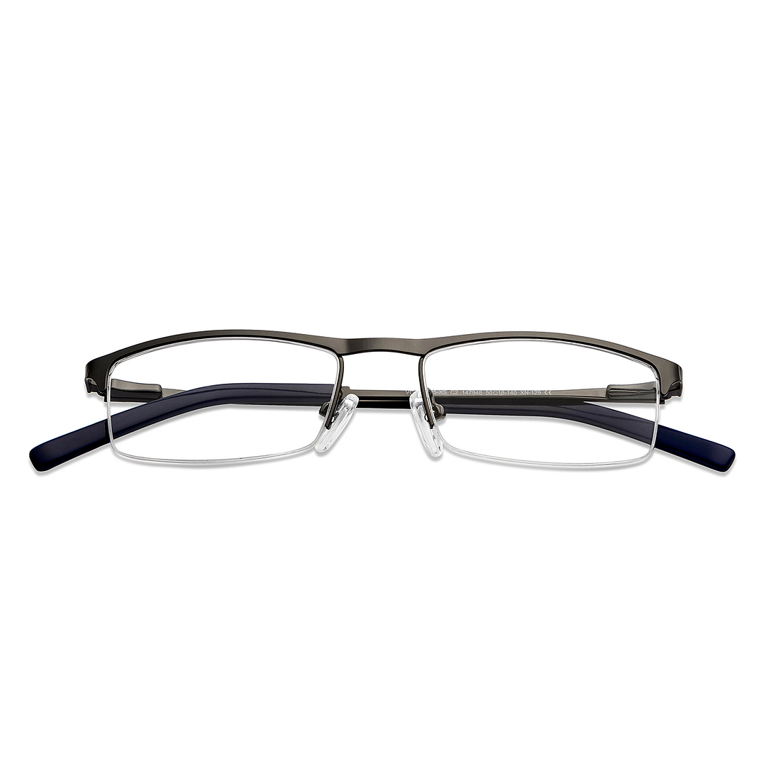 Vincent Chase Online Mid Gunmetal Half Rim Rectangle left side