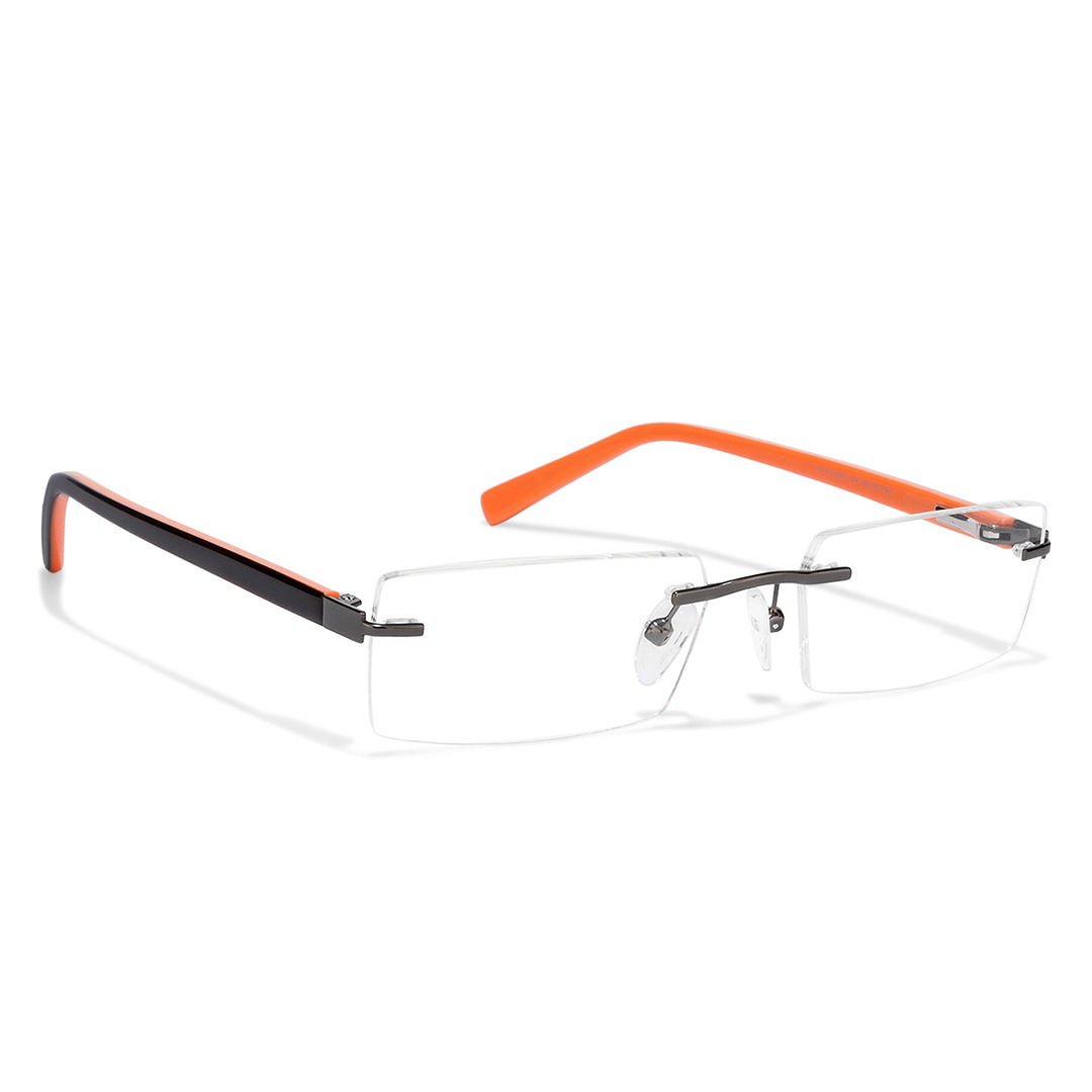 Vincent Chase Online Mid Gunmetal Rimless Rectangle left side