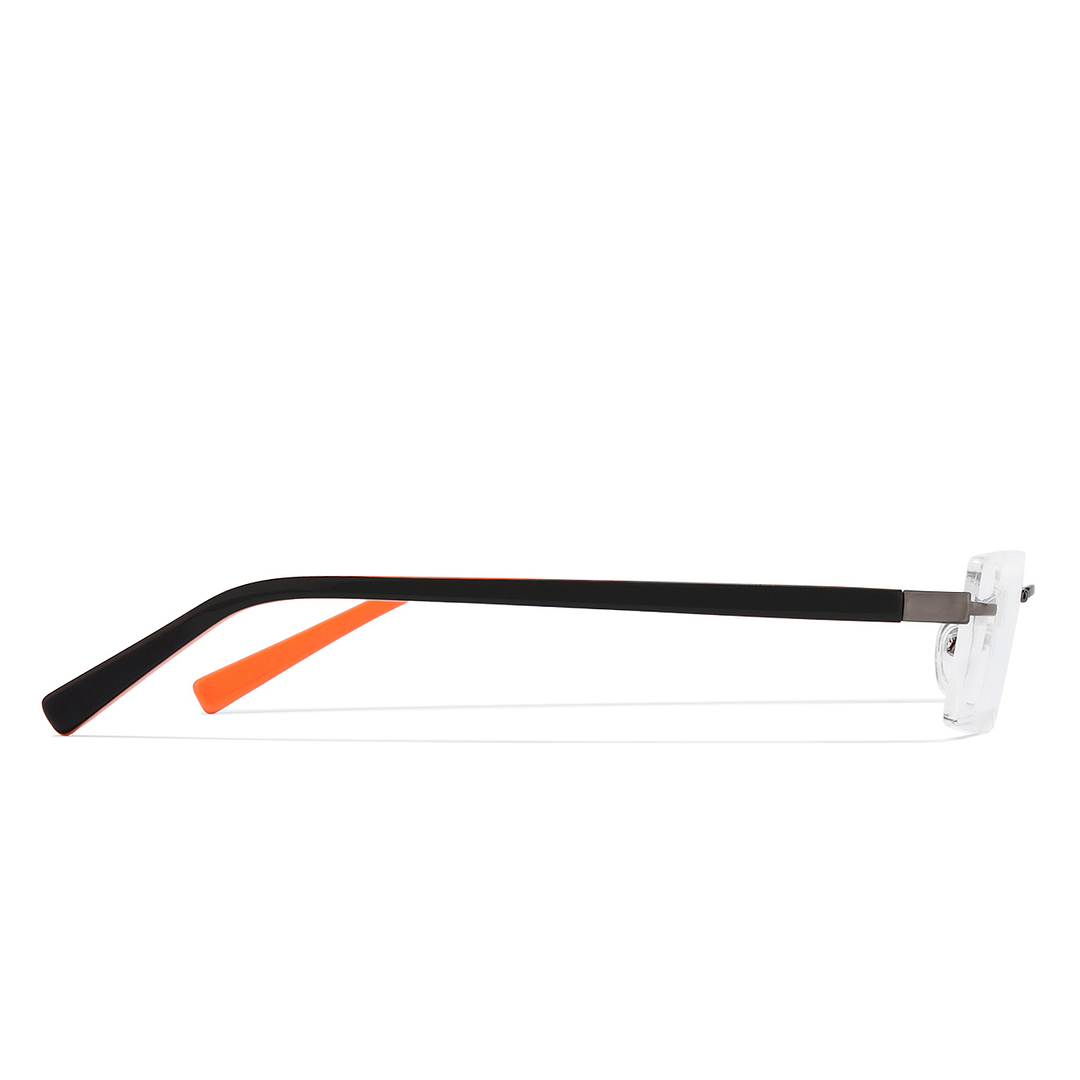 Vincent Chase Online Mid Gunmetal Rimless Rectangle right side