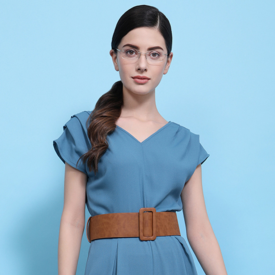 Vincent Chase Online Silver Rimless Rectangle right side